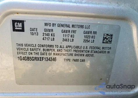 2014 Buick Lacrosse z USA, uszkodzony, nr VIN 1G4GB5GRXEF134346